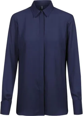 Produktbild von Greiff CHIFFON Damen Chiffon-Bluse Langarm Kent Regular Marine 42