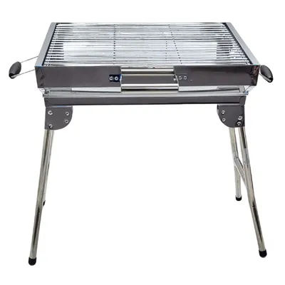 Produktbild von Mangal Iskander Edelstahl rostfrei Schaschlik Grill mit Grillrost Fächer Bürste
