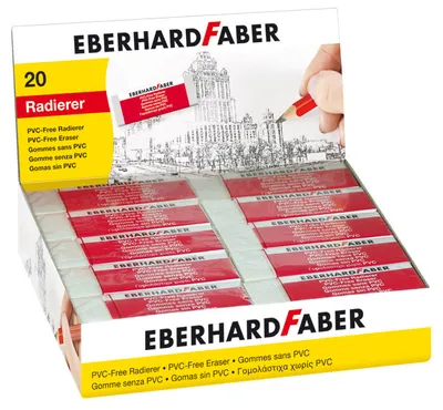 Produktbild von Radierer Kunststoff 22x12x62mm weiß