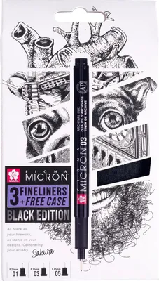 Immagine prodotto di SAKURA POXSDKB3 SAKURA Fineliner Pigma Micron, set di 3 + astuccio in omaggio