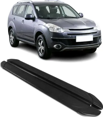 Image de Marchepieds Latéraux pour Citroen C-Crosser 2007-2013 2Pcs Aluminium Noir