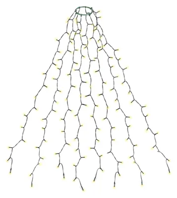Produktbild von SALCAR 2m Christbaumbeleuchtung mit Ring und 8 Girlanden, 280er LED Überwurf Lichterkette Weihnachtsbaum für 150cm, 180cm, 210cm, 240cm Tannenbaum - Warmweiß
