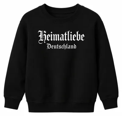 Produktbild von Heimatliebe Deutschland Frakturschrift patriotisch Kinder Sweatshirt Pullover, Schwarz, 152