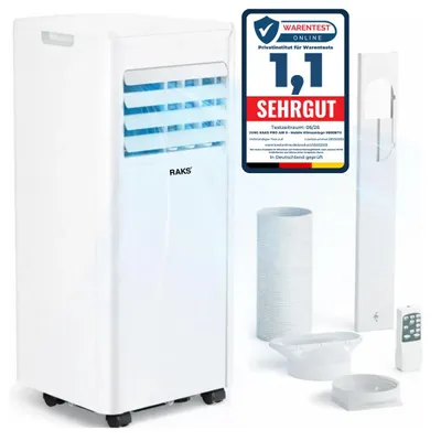 Produktbild von JUNG 3-in-1-Klimagerät RAKS PRO AIR 9 mobile Klimaanlage mit Fernbedienung 2.5 KW, mobiles Klimagerät, mit Heizung, mit Abluftschlauch, Airconditioner