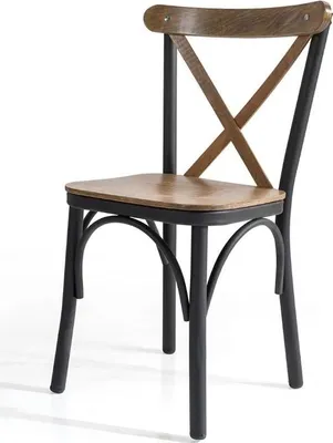 Image de Chaise pour cuisine Chaise de salle à manger en bois avec dossier Marron