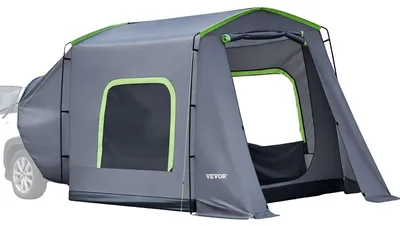 Immagine prodotto di Tenda da portellone posteriore VEVOR per 5-9 persone, 323 x 244 x 220 cm, tenda da campeggio impermeabile (PU 3000 mm) con porte ventilate e zanzariere, tenda da portellone posteriore per SUV, ideale per campeggio, escursionismo e attività all'aperto