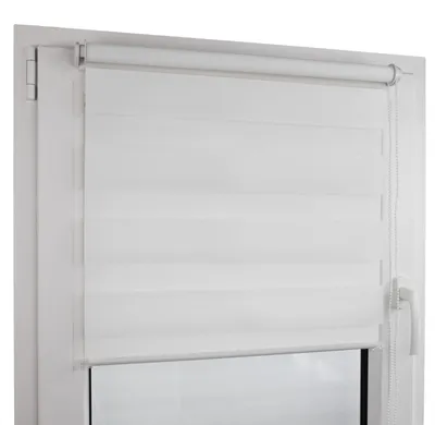 Produktbild von Deco4Me Doppelrollo Klemmfix ohne Bohren – Sicht- und Sonnenschutz in einem – Weiß, 115 x 160 cm
