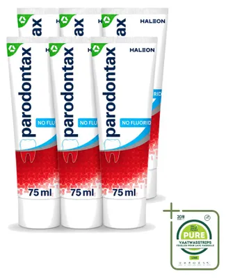 Obrázok produktu pre 6 x Zubná pasta Parodontax bez fluóru - 75 ml - Veľké balenie - 6 kusov