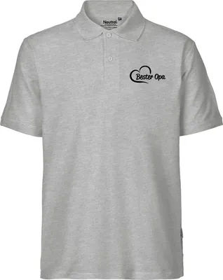 Produktbild von Huuraa Herren Polo Shirt Bester Opa Herz XL Sport Grey Bio Baumwolle Fairtrade Poloshirt Geschenkidee