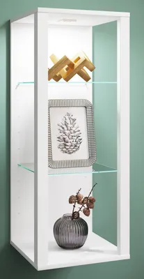 Produktbild von VCM Glasvitrine hängend | Vitrine Glas mit ESG-Sicherheitsglas | Maße ca. . H. 90 x B. 35 x T. 35 cm | Hängevitrine Glas | Modern und platzsparend | Glas Vitrinenschrank - Glasol MW