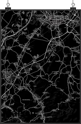 Produktbild von Mr. & Mrs. Panda Bild Malsch DIN A3 - Geschenk, Deko, drucke, wanddeko, Stadt, Kunstdruck, Dorf Karte Landkarte Map Stadtplan, Wandbild