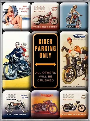 Produktbild von Nostalgic-Art - 9tlg. Magnetset - Motorräder