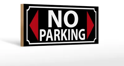 Produktbild von Holzschild  kein Parken Stoppen Halteverbot, 27x10 cm, Holzschilder Achtung Fahrzeuge