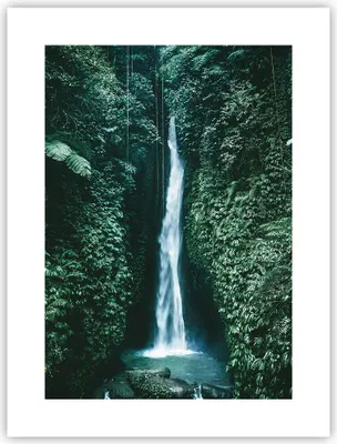 Produktbild von Poster - Poster ohne Rahmen - Tropen Wasserfall Dschungel - 30x40 cm - Wand Bild - Wanddeko - Wandbilder - Kunstposter - Wandposter - Bilder - Kunstdruck - Wanddekoration - Wandbild - P2XPA30x40-5103