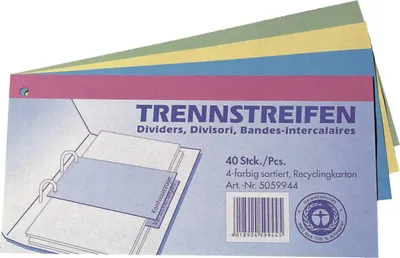Produktbild von Q-Connect Trennstreifen - 190 g/qm Karton, sortiert, 40 Stück