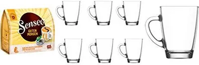 Produktbild von Senseo Kaffeepads Guten Morgen 10 Stk + 6 Gläser mit Henkel