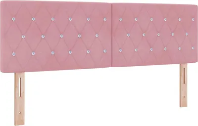 Immagine prodotto di Testiera LED con strisce luminose LED, colore rosa, 160 cm, in velluto
