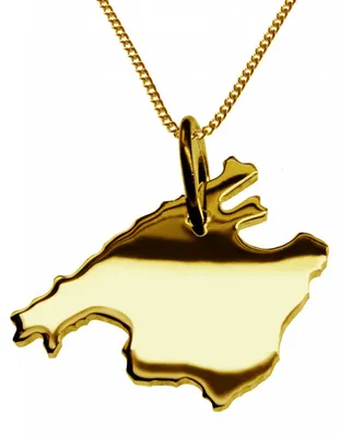Image de collier de 50cm + pendentif Mallorca en or jaune 585