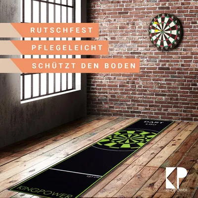 Image de Tapis Paillet de Fléchettes Tournoi Fléchettes Dart Vert 290x60cm Kingpower