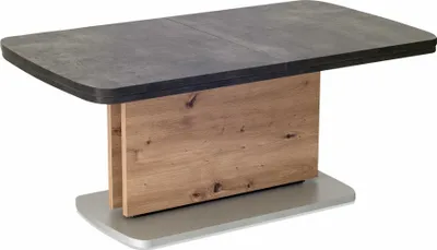 Produktbild von Funktionstisch ausziehbar Catharina 110(145+180) x 63 x 53-72 Wohnzimmertisch Beton/Wildeiche 16171