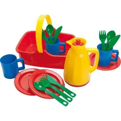 Produktbild von Picknickkorb für 3 Pers., 18tlg., aus Kunststoff