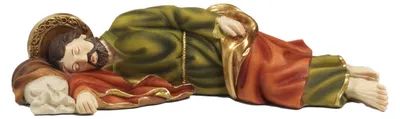 Schlafender Heiliger Josef, Kunstharzfigur, 29 cm