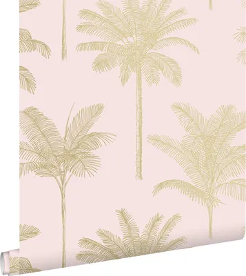 Zdjęcie produktu dla ESTAhome Tapeta palmy delikatnego różuIzłotym 53 cm x 10.05 m
