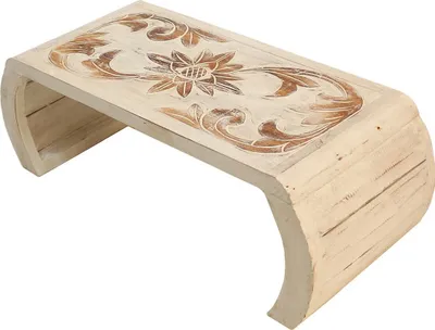 Produktbild von Beistelltisch Couchtisch Opiumtisch Brücke  Blumentisch Betttisch Laptoptisch Notebooktisch Neues Modell 30 cm Höhe Weiß Groß