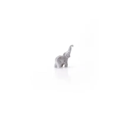 Produktbild von Porzellanfigur Elefant klein, 7 cm, weiß, handgefertigt