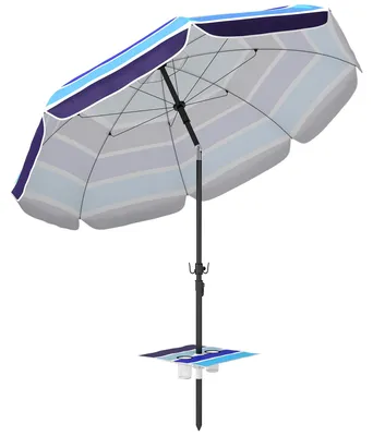 Obrázek produktu pro Plážový slunečník se stolem, UV30+, nastavitelný sklon
