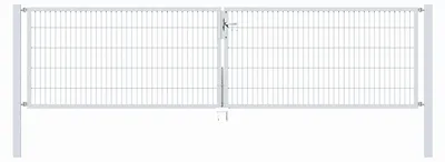 Immagine prodotto di Alberts 648978 Cancello doppio Flexo con accessori, zincato a caldo, larghezza 400 cm, altezza 100 cm