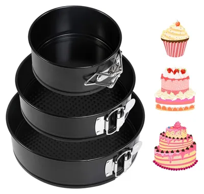 Immagine prodotto di Omgoods - Set di 3 stampi per torte rimovibili con rivestimento antiaderente