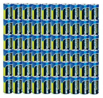 A grid of many identical batteries.