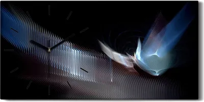 Produktbild von Dekor Leinwand Uhr Wandbilder Quarz 60x30 digitales fraktales Kunst - schwarze Hände