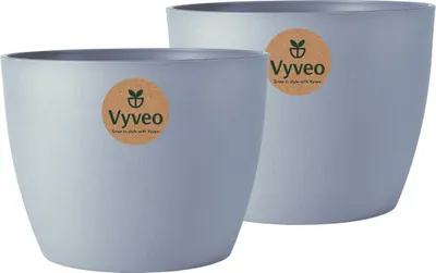 Produktbild von Vyveo - Blumentopf Lunda - 2er-Set - Dunkelgrau - 27x20