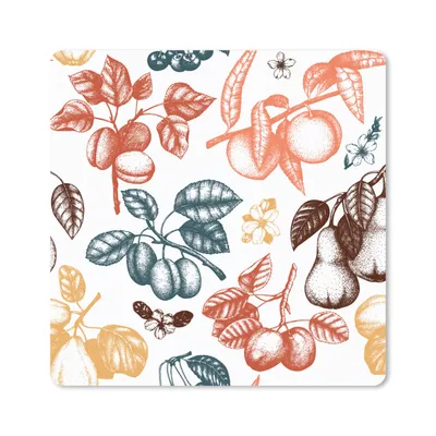 Produktbild von MuchoWow® Mauspad Mousepad Obst - Jahrgang - Baum - Design 20x20 cm - Mousepads - Maus Mat - Pad - Mausunterlage - Desk Mat - Bureauartikeln