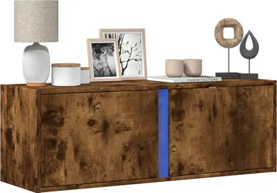 Obrázok produktu pre Maison Exclusive – TV skrinka s LED osvetlením, dymový dub, 100 x 31 x 35 cm