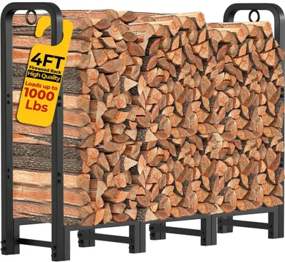 Productafbeelding van Solidchoice - 4ft Buiten hout Rek voor Haard en Tuin