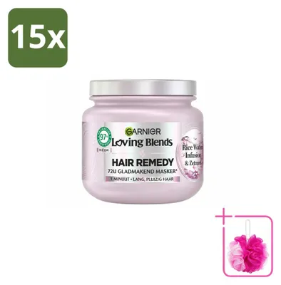 Productafbeelding van 15 x Garnier Loving Blunts Haarmasker met rijstwater - 340 ml - Voordeelverpakking - 15 stuks