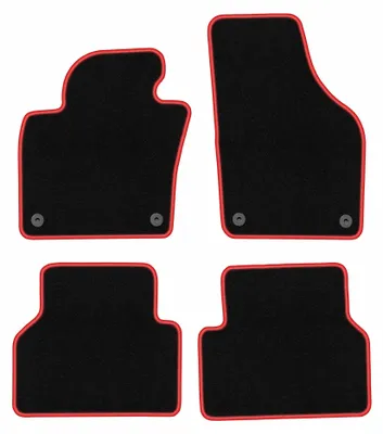 Immagine prodotto di Tappetini in moquette per Volkswagen Tiguan I 2007-2015 (monovolume) – set 4 pezzi, nero/rosso, su misura – Wielganizator CARLUX