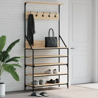Obrázok produktu pre Vešiak na šaty s botníkom dub sonoma 90x34x184 cm