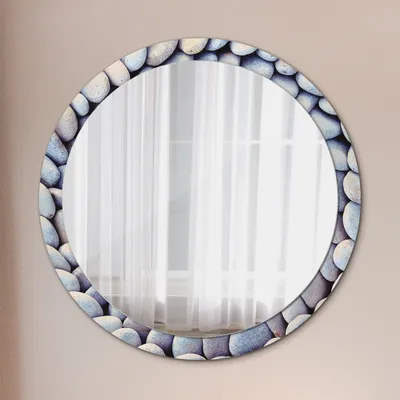 Produktbild von Spiegel - Mirror zum Wandspiegel Schlafzimmer – Schminkspiegel- Meer Steine Kreis- Ø100cm