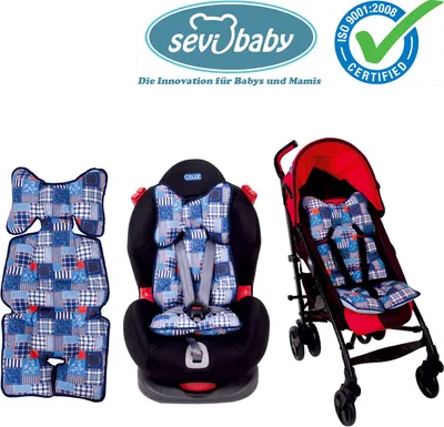 Produktbild von Sevibaby PATCHWORK Einlage Sitzunterlage fü Babyschale Kinderwagen Autositz 8376-31