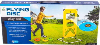 Produktbild von Frisbee Zielwurfspiel Set - Wurfspiel mit Tor & 4 Wurfscheiben - Outdoor Garten Spiel