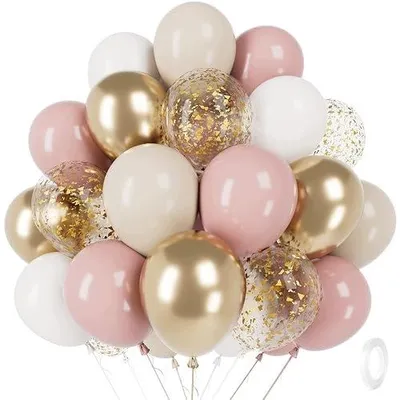 Zdjęcie produktu dla Balony urodzinowe kolorowe lateksowe na hel dekoracja 60 sztuk 30 cm