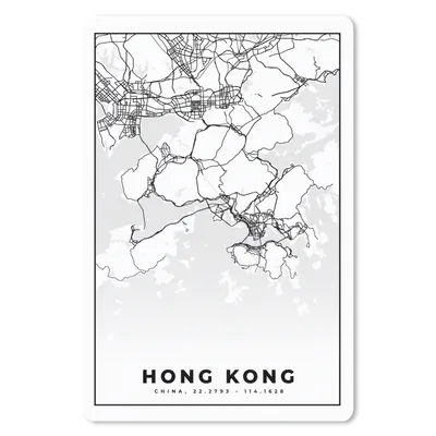 Produktbild von MuchoWow® Mauspad Mousepad Karte - Hongkong - Schwarz-weiß - Stadtplan - Routenbeschreibung 18x27 cm - Mousepads - Maus Mat - Pad - Mausunterlage