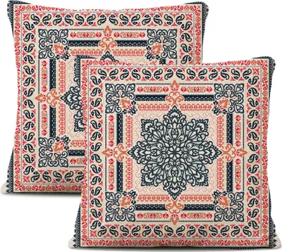 Obrázok produktu pre 2-balenie obliečok na vankúše Plyšové vlákno 45 cm X 45 cm, Dekoračný poťah na vankúš, Mandala, Bohémsky, Boho dekor, Hippie, Retro etno vankúš na gauč, spálňu, obývaciu izbu, farmu