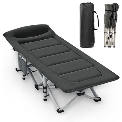 Produktbild von Feldbett Mit Dicker Matratze Klappbett Campingbett bis 150 kg (200 x 80 x 40 cm Faltbar) für Indoor, Outdoor, Strand und Garten