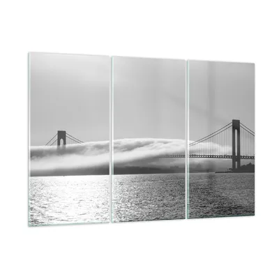 Produktbild von Bilder auf glas - Usa goldenes tor brücke - 105x70cm - Glasbilder - Wandbilder - Kunstdruck - zum Aufhängen bereit - Wanddekoration aus Glas - Glas Bilder - Wandbild auf Glas - GCE105x70-1470