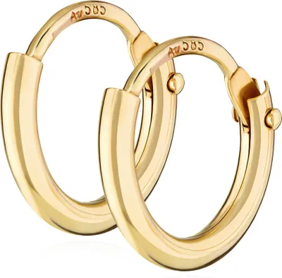 Produktbild von Paar 585 Echt Gold Herren Klapp Creole Ohrring Ohrschmuck Ohrhänger 9,0mm 1752